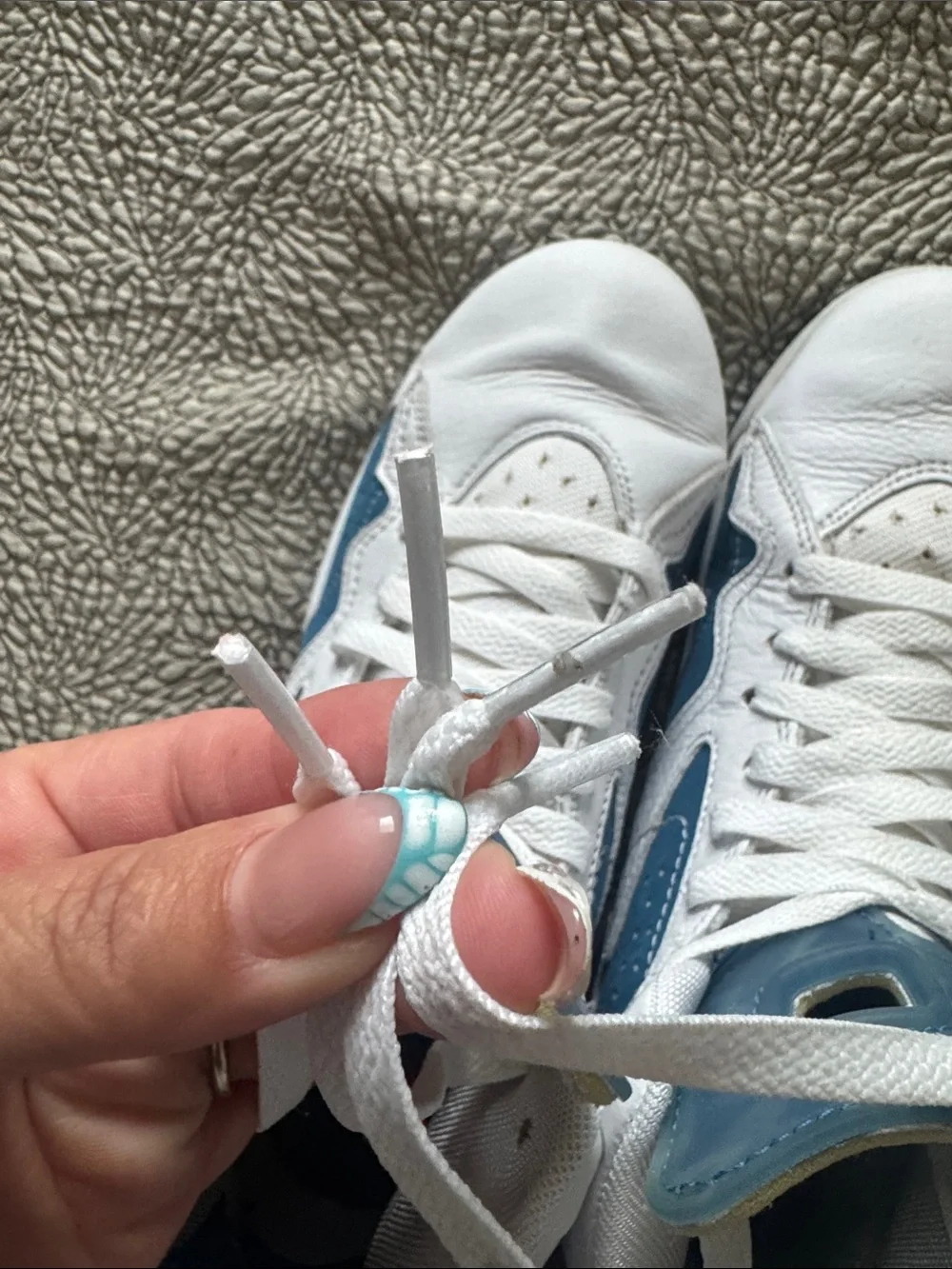 Jordan MVP (GS) Kids White and Blue High-Top Sneakers